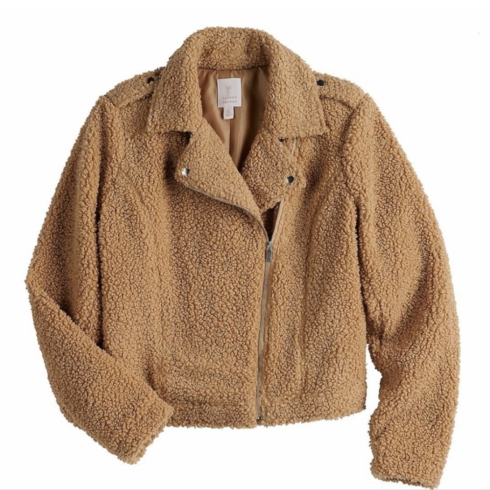 Lauren Conrad Teddy Sherpa Moto Jacket (Size S)